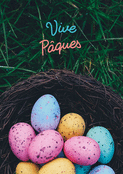 Oeufs de P&acirc;ques color&eacute;s au printemps